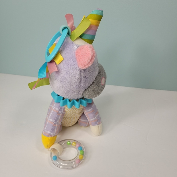 Skip Hop Bandana Buddies Unicorn Baby Activity Teething Toy Multi-Sensory Rattle - Picture 6 of 10